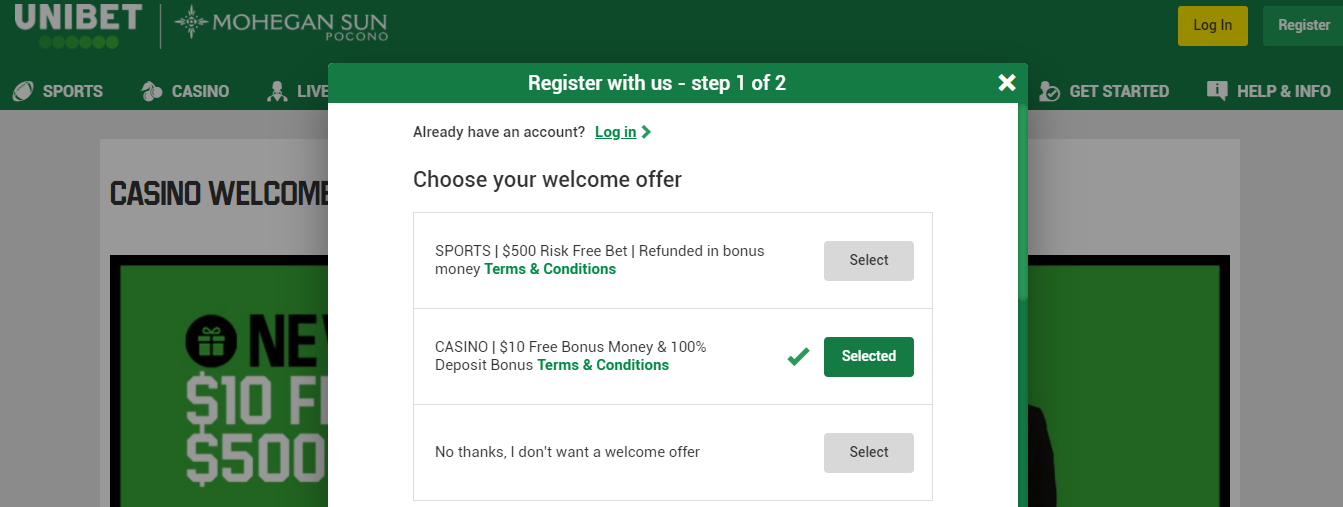 unibet login