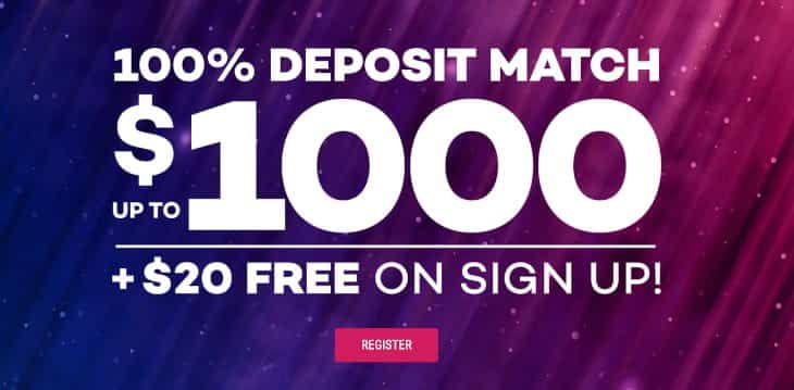 100% Up To $1,000 First Deposit
